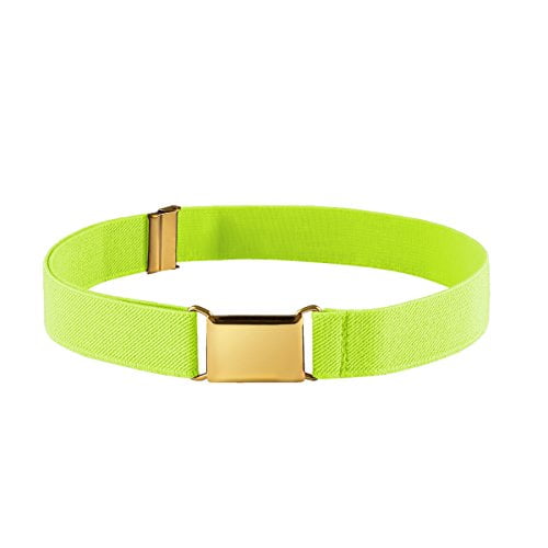 FIT RITE Kids Elastic Adjustable Stretch Belt With Gold Square Buckle